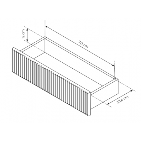 Komoda ryflowana czarna z szufladami 177 cm MIGEL